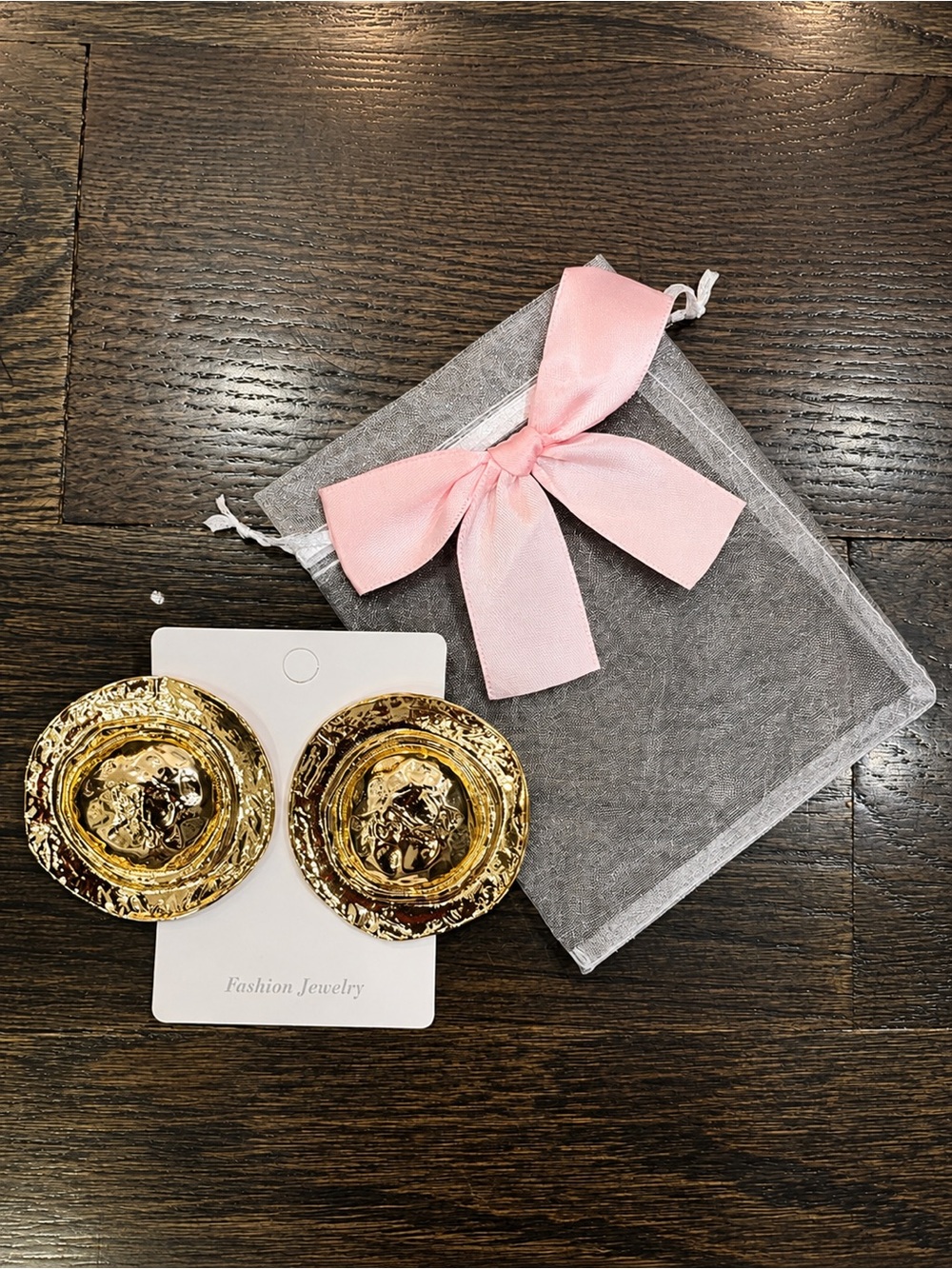 Oversized Vintage Inspired Textured Disc Statement Earrings